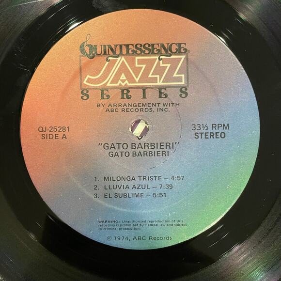 Gato Barbieri LP vintage vinyl record latin jazz fusion 1979 - Picture 3 of 4